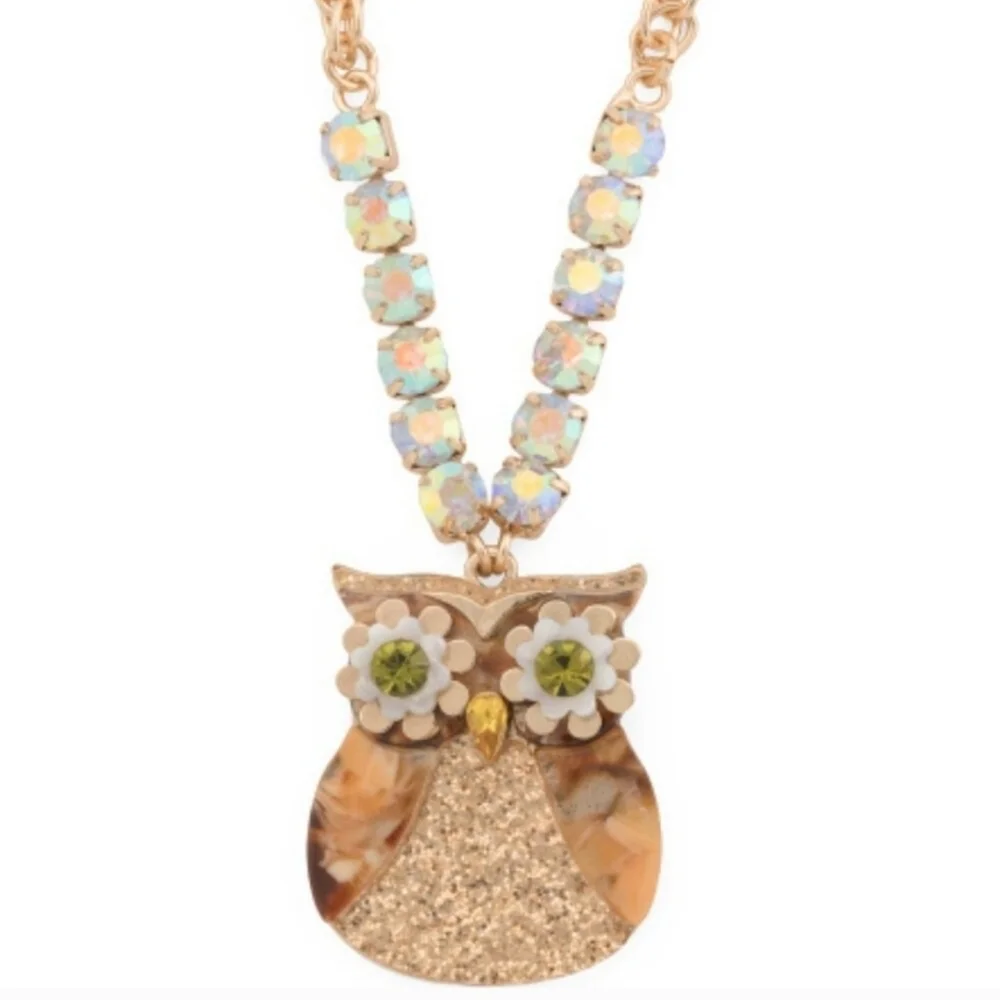 🦉▪️ BETSEY JOHNSON ▪️Owl Pendant  Statement 16